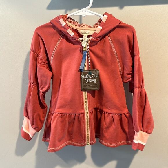 Matilda Jane size 4 Blair Zip Front Ruffle Hem Hoodie - Picture 2 of 14